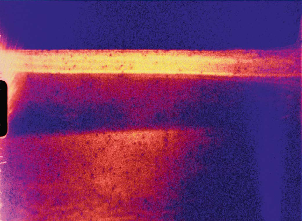 Abstract light leak in false colour, Super 8 film still