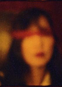 Face bound in red, Super 8 film still, first of a pair